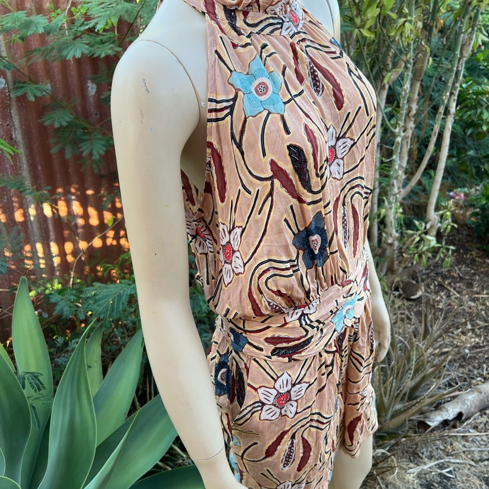 Christian Siriano Floral Halter Neck Romper